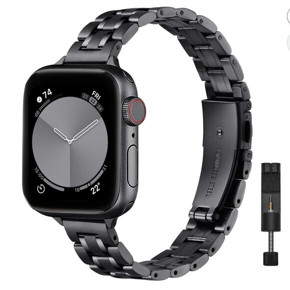 Thin Replacement Band Compatible for Apple Watch 38mm 40mm 41mm 42mm - Picture 1 of 4